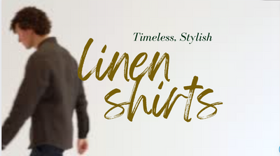 Mens Luxury Linen Brown Shirt - Desktop View
