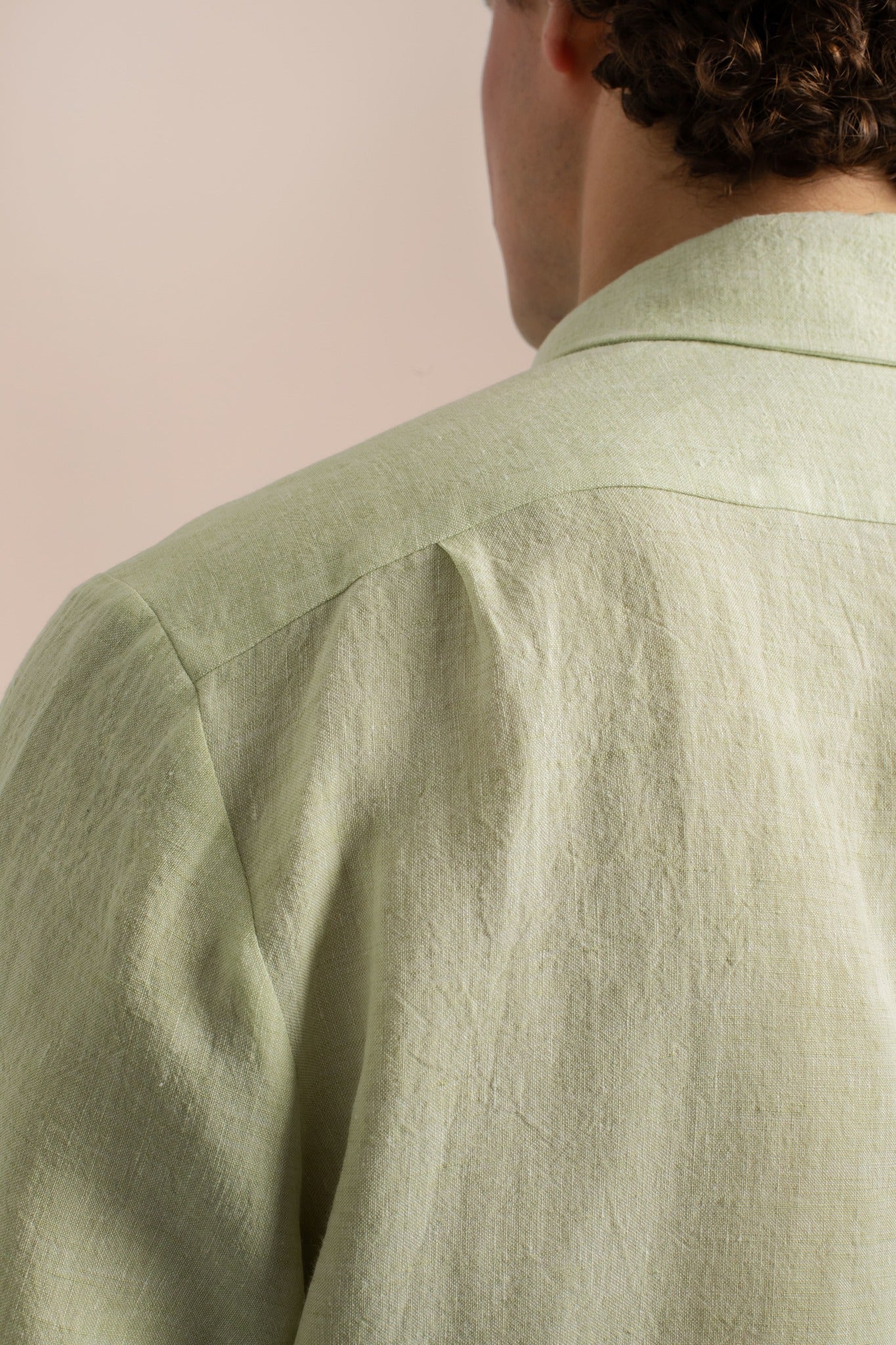 Mens Luxury Linen Vélos Overshirt - Back Pleats