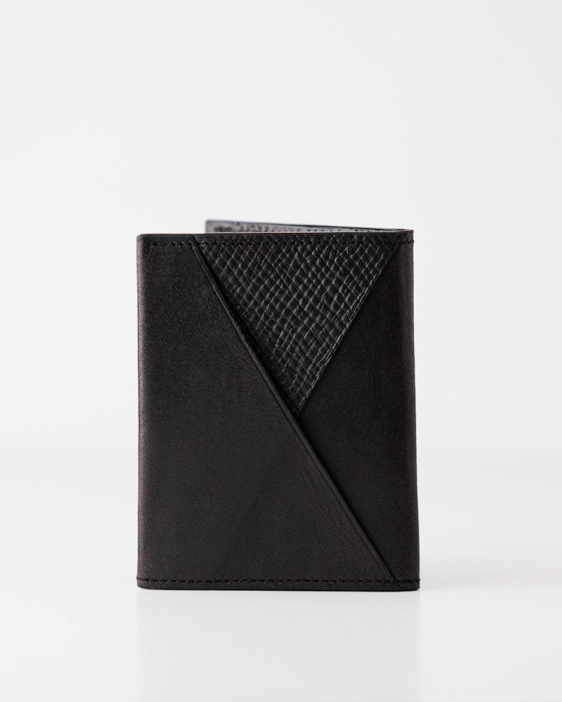 Mens Black Wallet Back View - Deerskin Leather