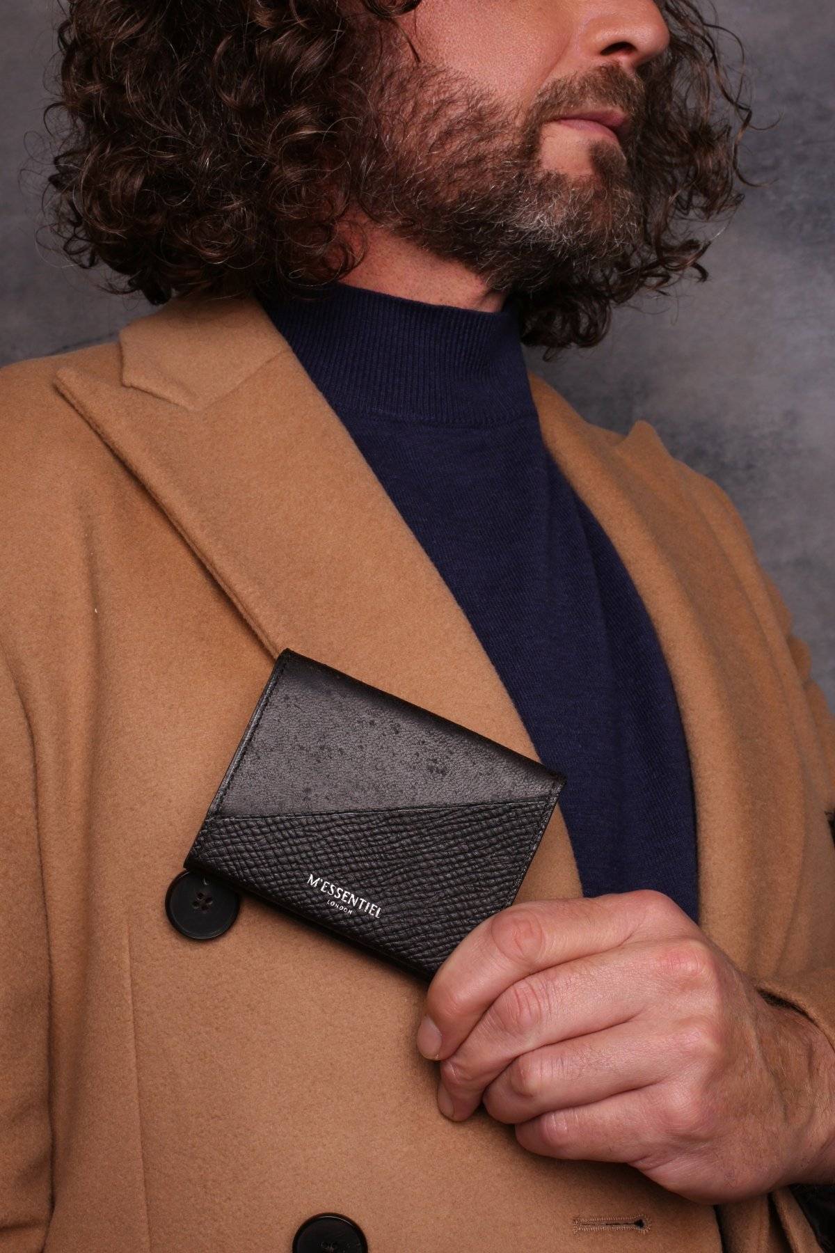 Mens Black Luxury Wallet - Deerskin Leather