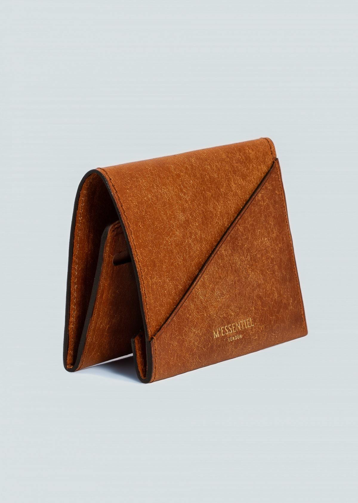 Slim Classic Cognac Luxury Leather Wallet - Front View