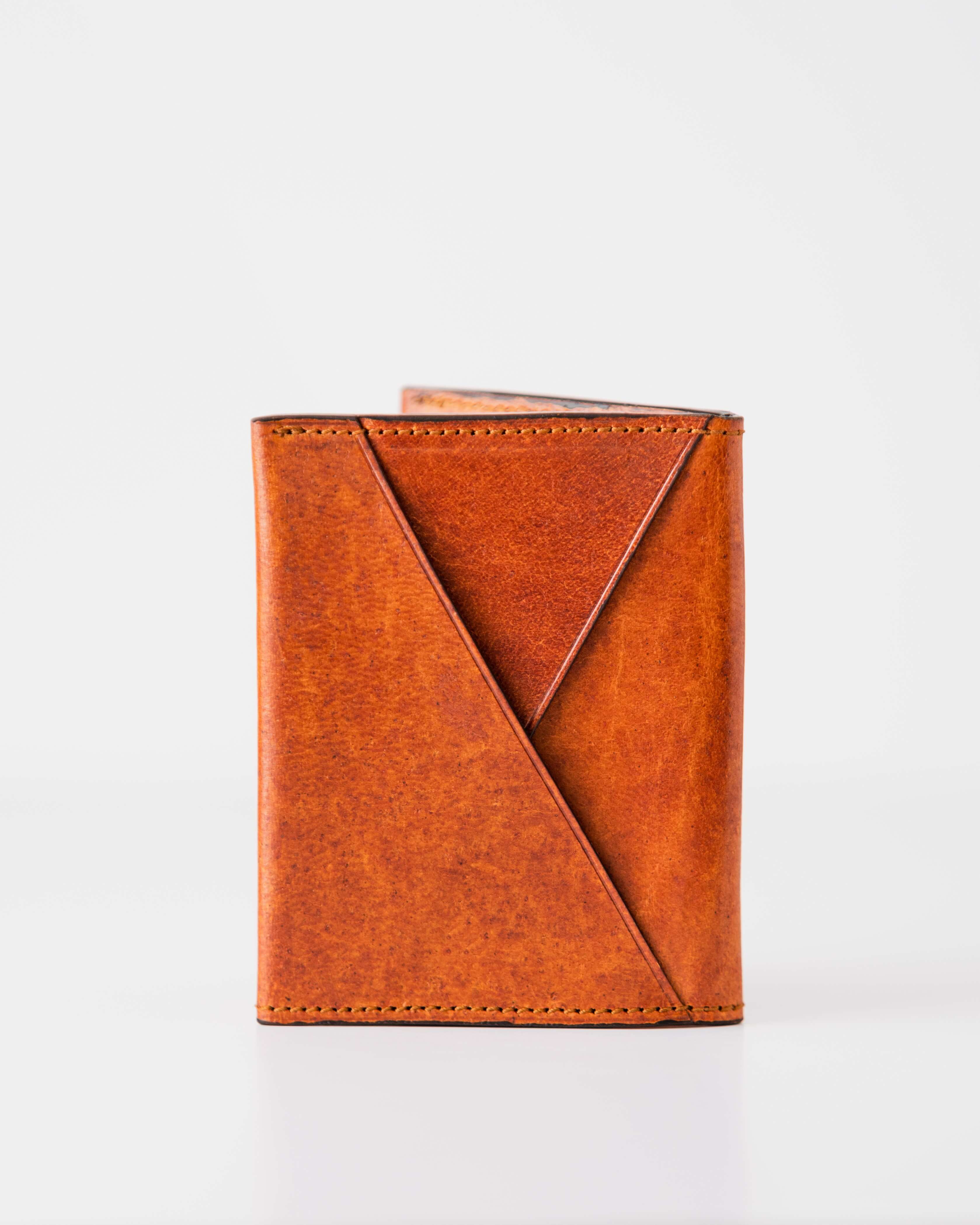 Slim Rustic Tan Deerskin Leather Wallet - Rear View